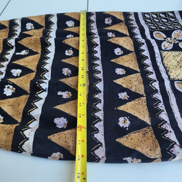 Richie Freeman For Teri Jon Black Tan Beige 100% Linen Sleveless Aztec Dress 6 - Picture 5 of 14